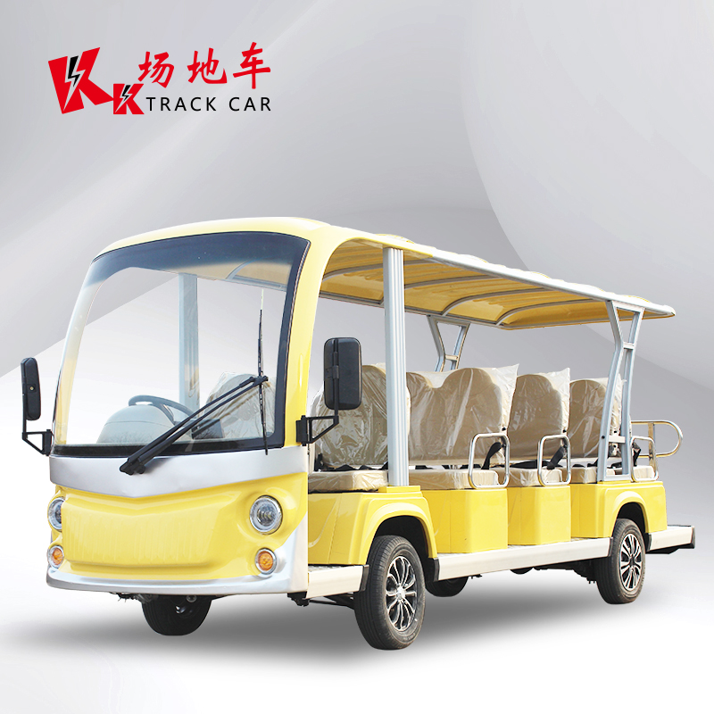 KK全封闭14座电瓶观光车 72v带门带空调四轮电动摆渡车